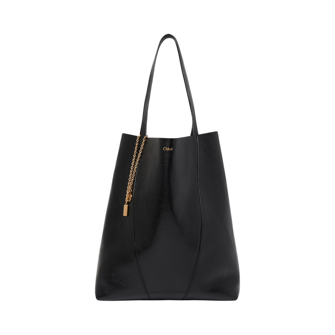끌로에 그레인드 레더 라지 스핀 토트백 블랙(Chloe Grained Leather Large Spin Tote Bag Black) - 1