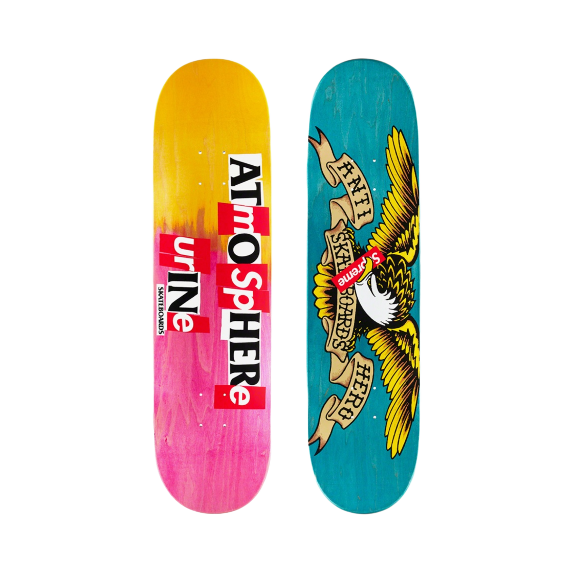 슈프림 안티히어로 스케이트보드 덱 멀티 핑크 - 20FW