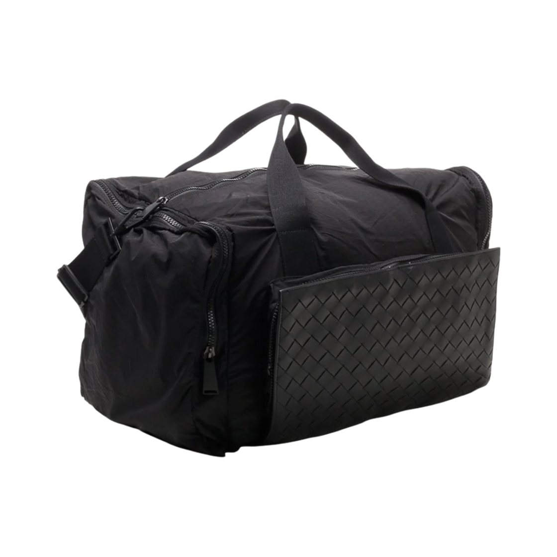 보테가 베네타 인트레치아토 디테일 더플백 블랙(Bottega Veneta Intrecciato Detail Duffle Bag Black) - 2