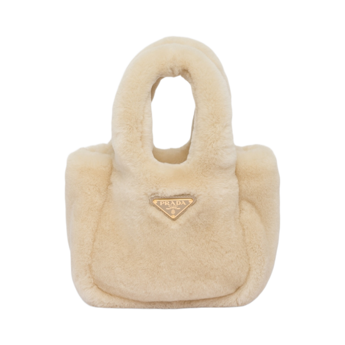 프라다 셔링 미니 핸드백 에크루