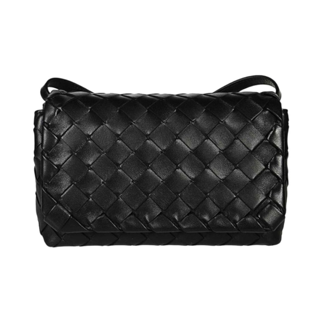 609412VCPP58648 Bottega Veneta Mini Intrecciato Crossbody Bag Black