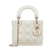 Dior Mini Lady Bag Cannage Lambskin Latte Pale Gold