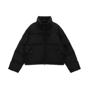 Matin Kim Logo Taping Puffer Down Jumper Black