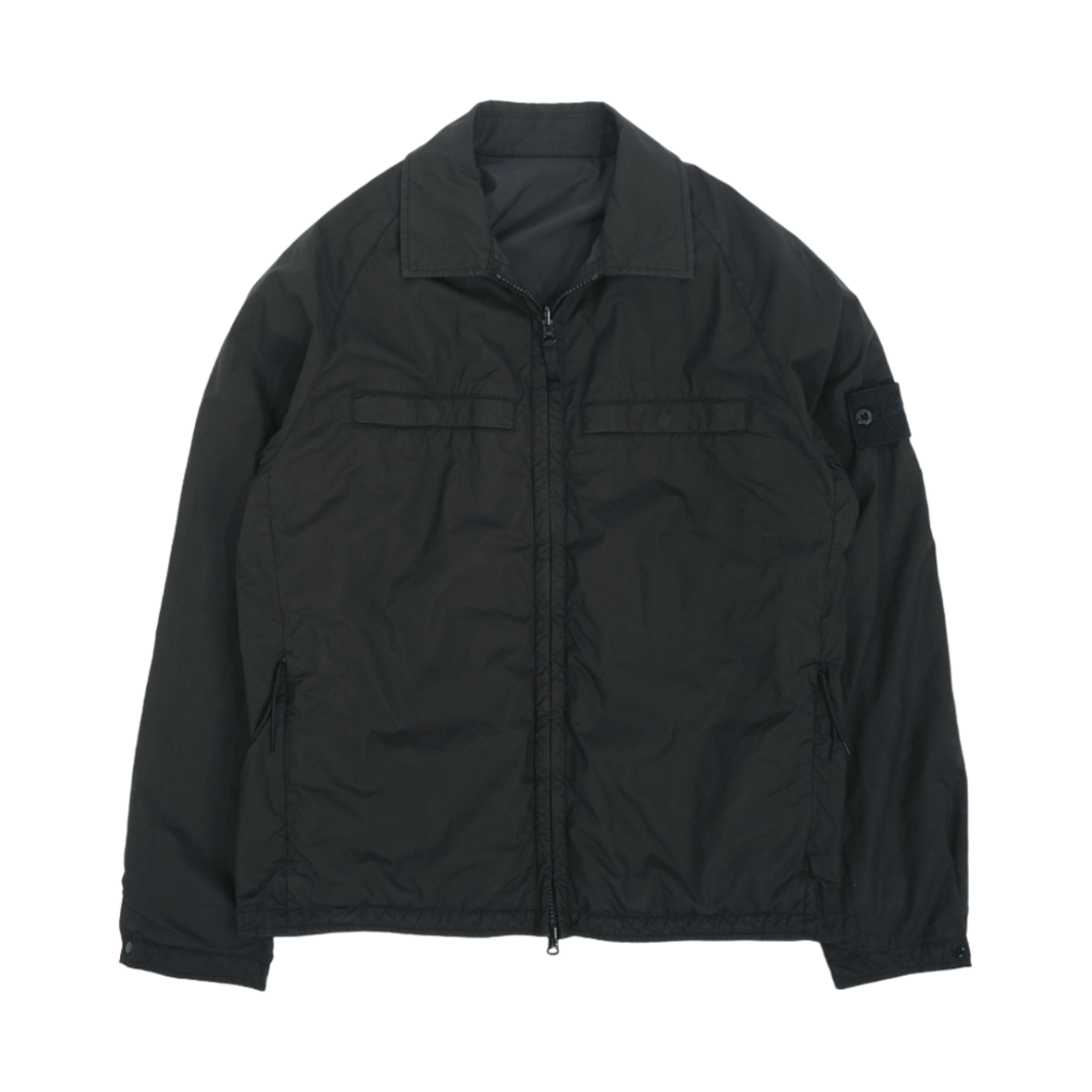 스톤 아일랜드 119F4 고스트 피스 스트레치 코튼 리버시블 오버셔츠 블랙 - 21SS(Stone Island 119F4 Ghost Piece Stretch Cotton Reversible Overshirt Black - 21SS)
