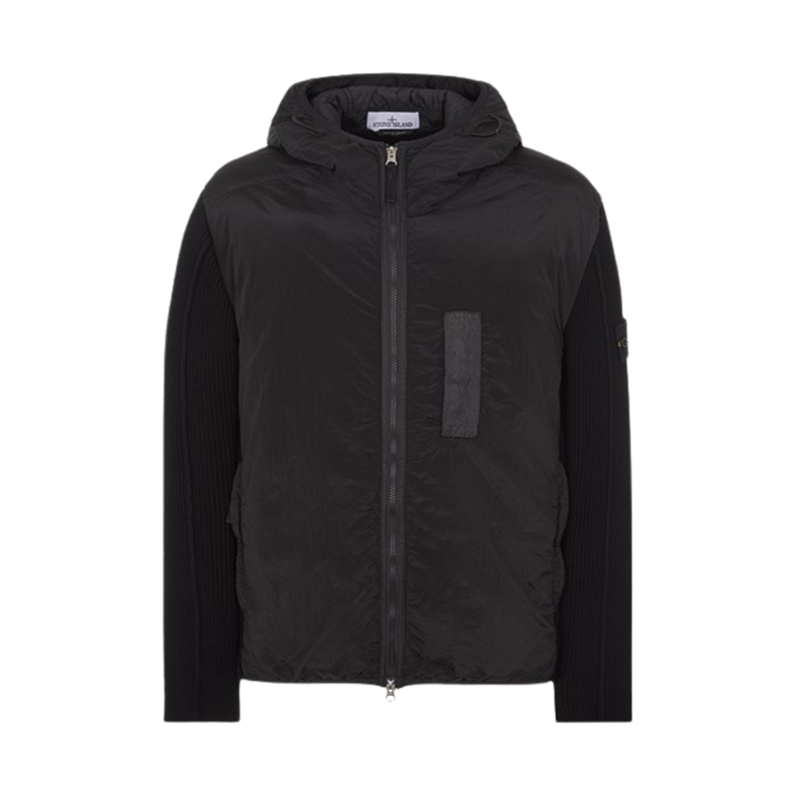 791544134-V0029 Stone Island 44134 Nylon Metal in Econyl Regenerated Nylon with Primaloft-TC And Knit Hooded Blouson Black - 23FW