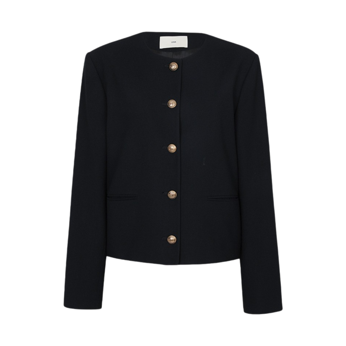DQ2WJ004_DN Leha Women Caron Crepe Jacket Dark Navy