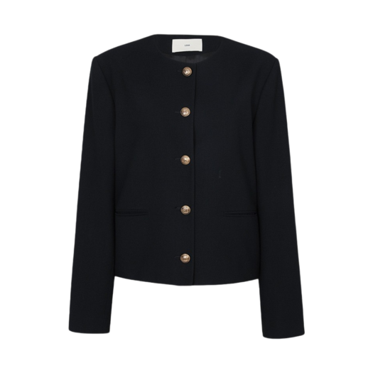 DQ2WJ004_DN Leha Women Caron Crepe Jacket Dark Navy