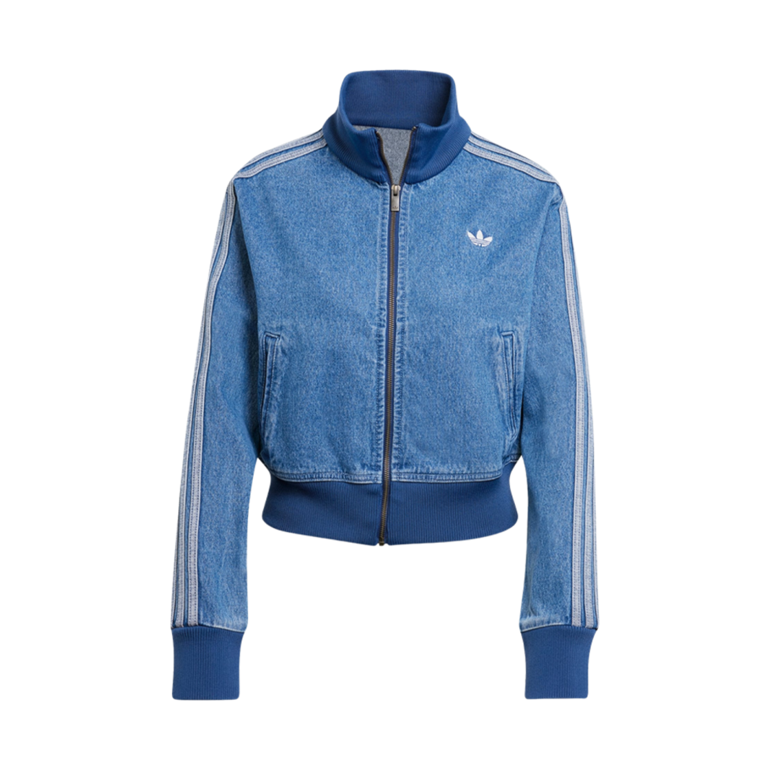 (W) 아디다스 아디컬러 데님 트랙탑 트루 인디 데님 - KR 사이즈((W) Adidas Adicolor Denim Track Top True Indigo Denim - KR Sizing)