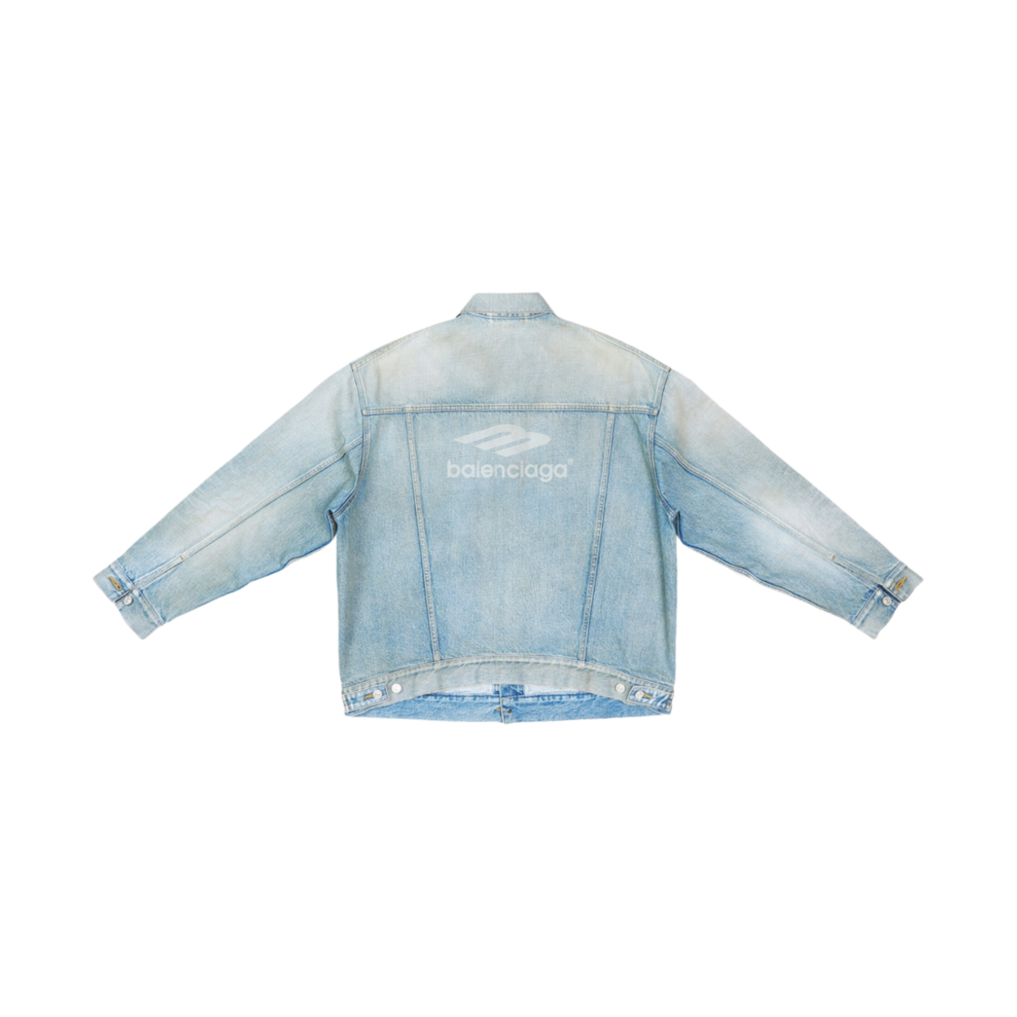 발렌시아가 3B 스포츠 라지 핏 자켓 재패니스 데님 자켓 라이트 블루(Balenciaga 3B Sports Large Fit Japanese Denim Jacket Light Blue) - 2
