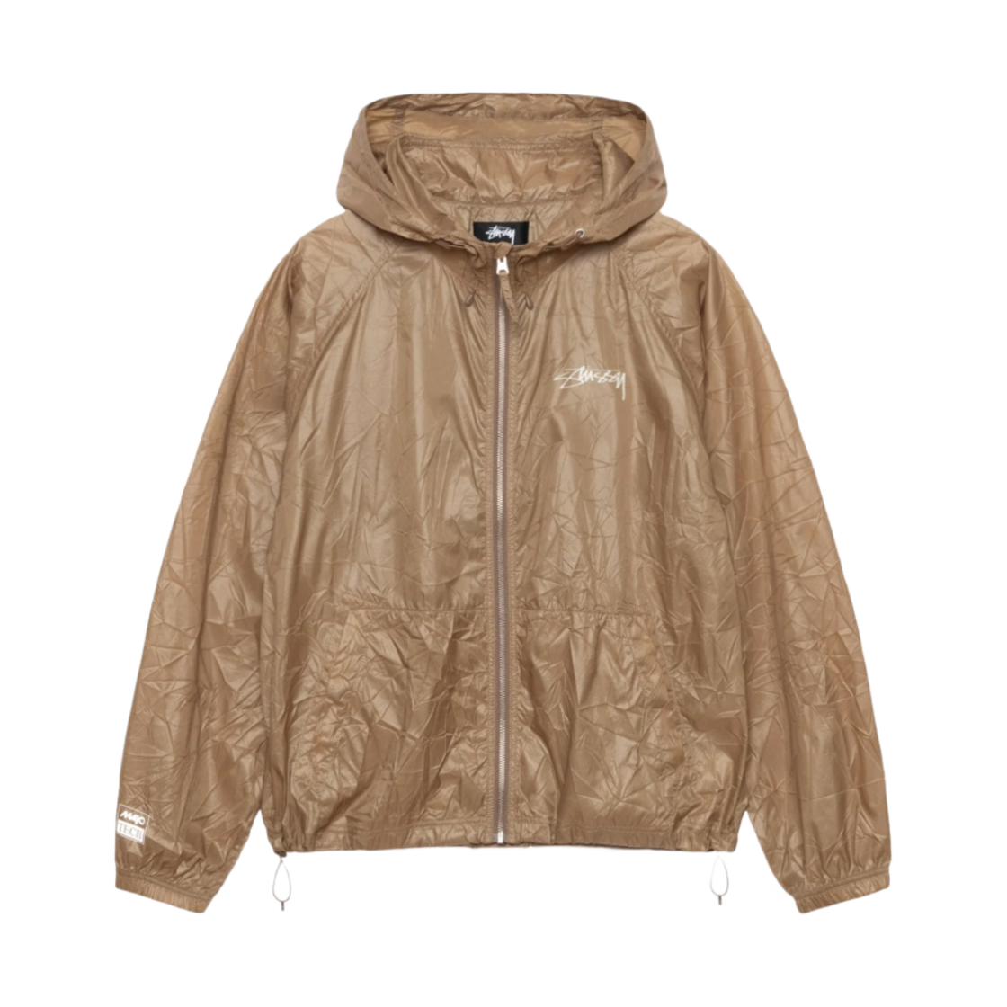 스투시 비치 쉘 링클 나일론 자켓 브라운