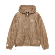 Stussy Beach Shell Wrinkled Nylon Jacket Brown