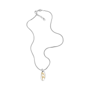 Diesel Dx1421 Two-Tone Stainless Steel Pendant Necklace Silver