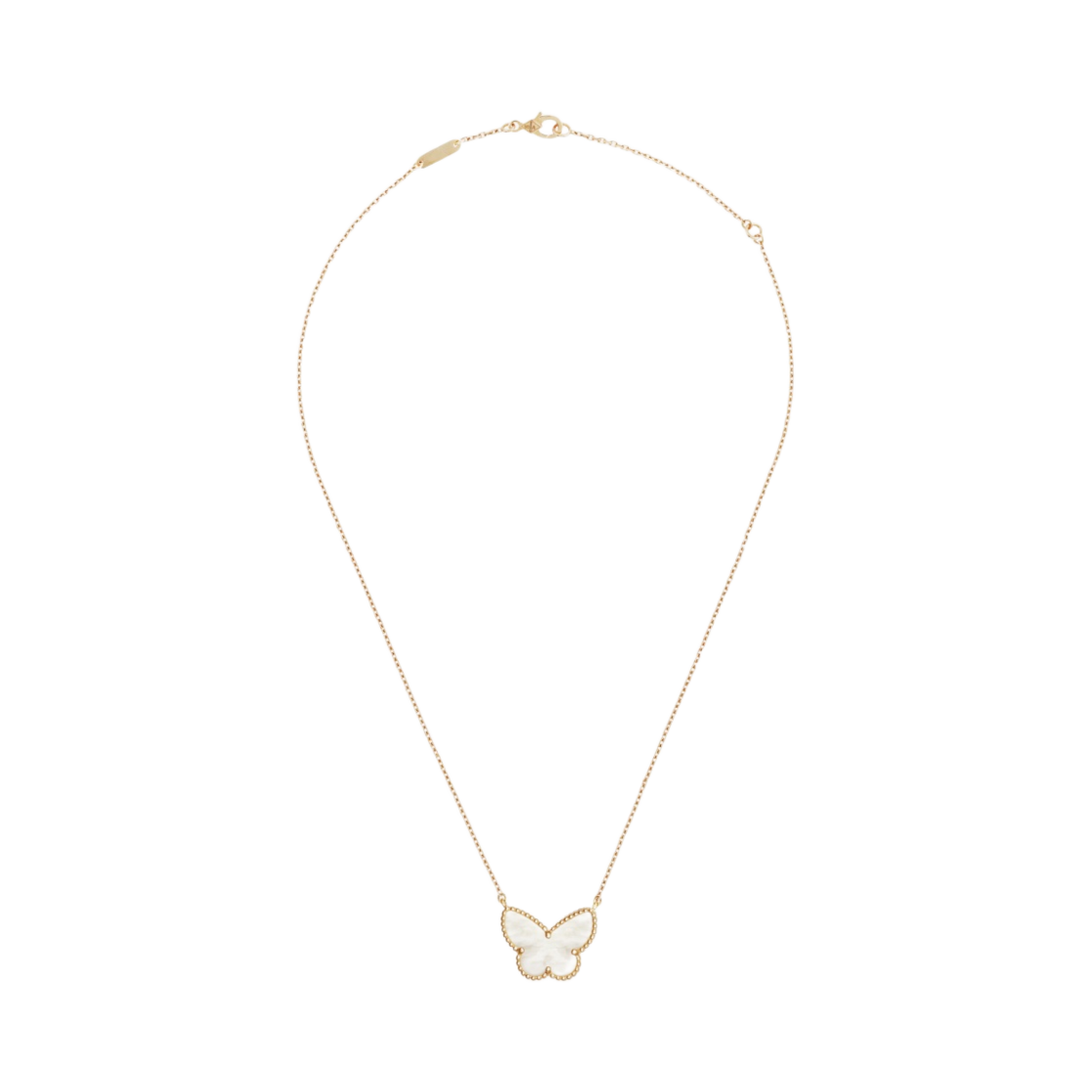 (W) 반 클리프 & 아펠 럭키 알함브라 버터플라이 펜던트 옐로우 골드 마더 오브 펄((W) Van Cleef & Arpels Lucky Alhambra Butterfly Pendant Yellow Gold Mother of Pearl) - 1