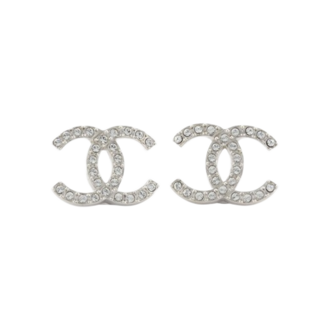 (W) 샤넬 이어링 메탈 & 실버 크리스탈((W) Chanel Earrings Metal & Silver Crystal) - 1