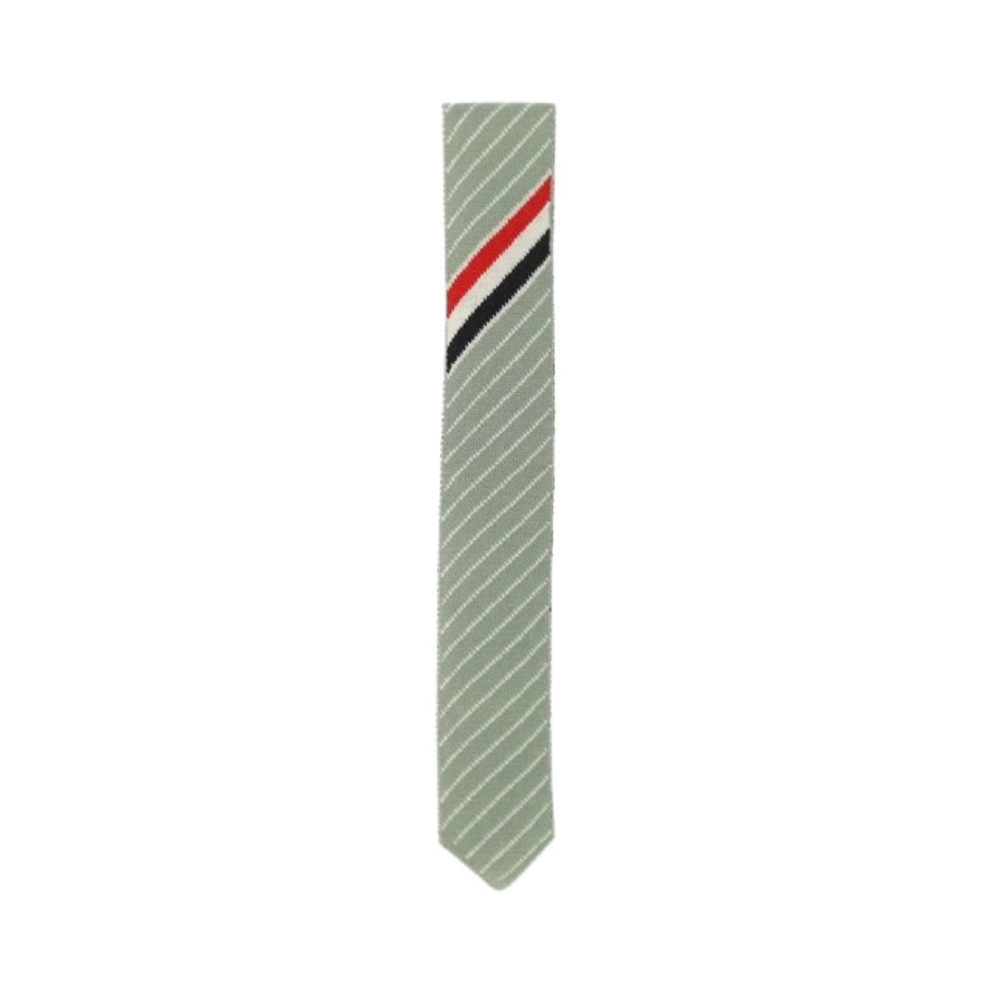 MNL049K-Y1014-350 Thom Browne Stripe Classic Silk Tie Green