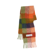 Acne Studios Mohair Check Muffler Orange Green