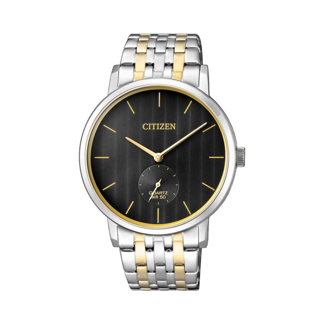 시티즌 쿼츠 39mm 스테인리스 스틸 블랙 투톤 골드 실버(Citizen Quartz 39mm Stainless Steel Black Two Tone Gold Silver) - 1