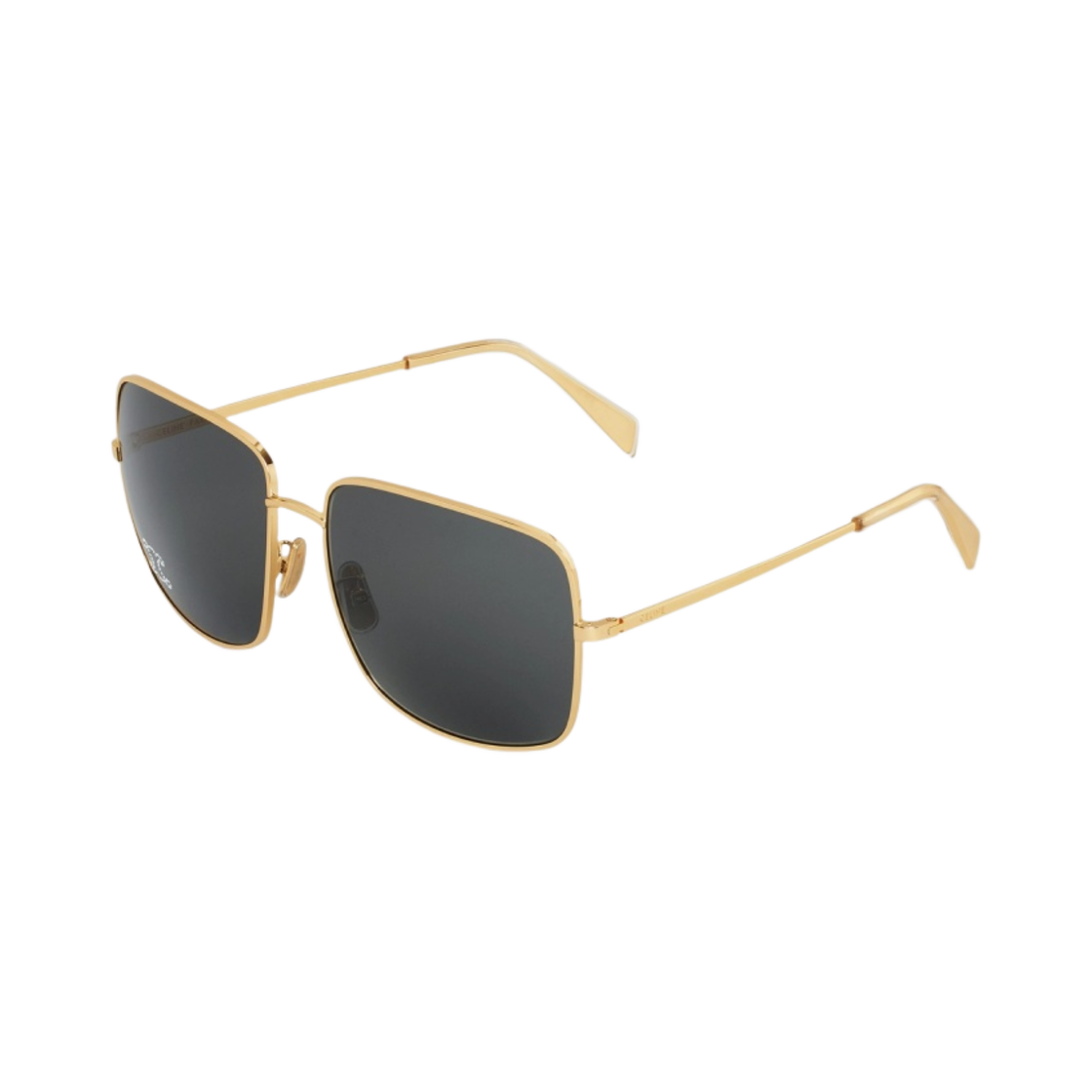 (W) 셀린느 트리옹프 라인스톤 01 선글라스 메탈 크리스탈 골드 스모크((W) Celine Triomphe Rhinestone 01 Sunglasses in Metal with Crystals Gold Smoke) - 2
