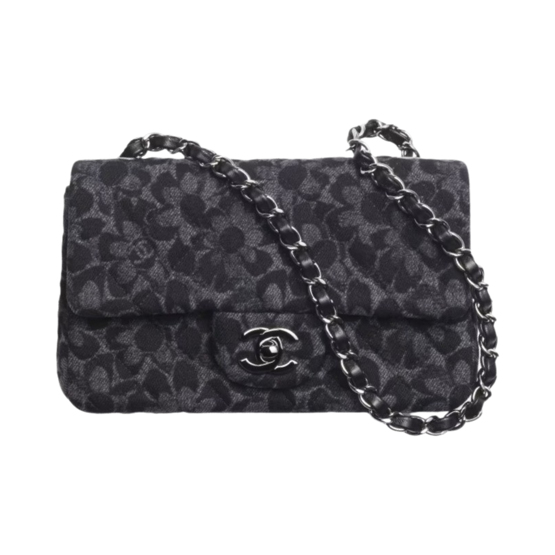 샤넬 미니 클래식 핸드백 프린티드 데님 & 루테늄 메탈 블랙(Chanel Mini Classic Handbag Printed Denim & Ruthenium Black) - 1