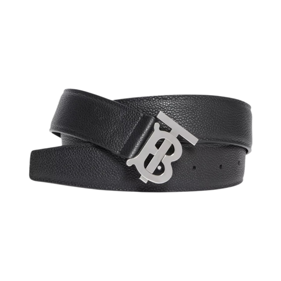 버버리 모노그램 모티프 그레이니 레더 벨트 블랙 팔라듐(Burberry Monogram Motif Grainy Leather Belt Black Palladium) - 1