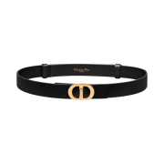 (W) Dior 30 Montaigne 25mm Ultrasmooth Calfskin Avenue Belt Black