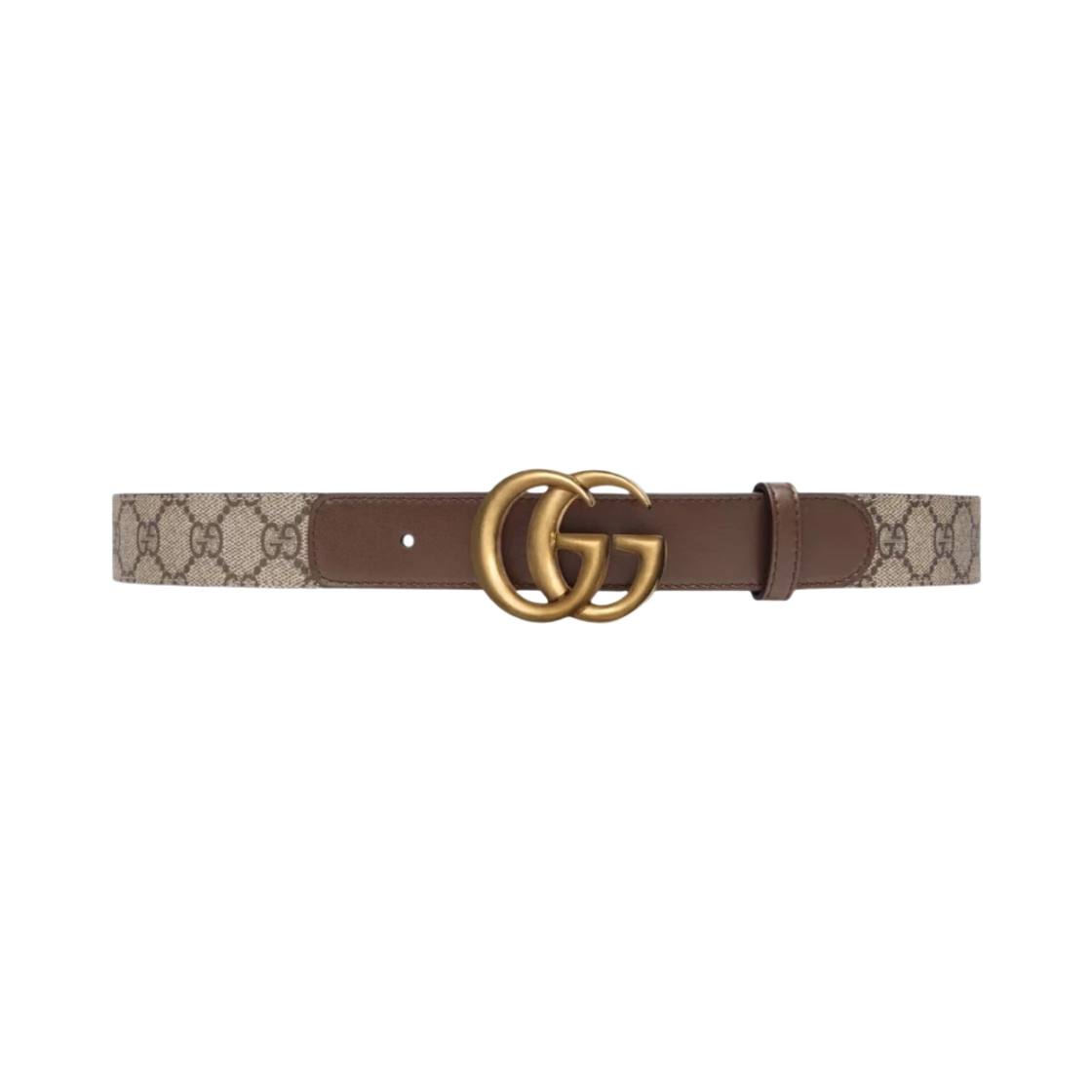 구찌 GG 마몽 더블 G 버클 벨트 브라운(Gucci GG Marmont Double G Buckle Belt Brown) - 1