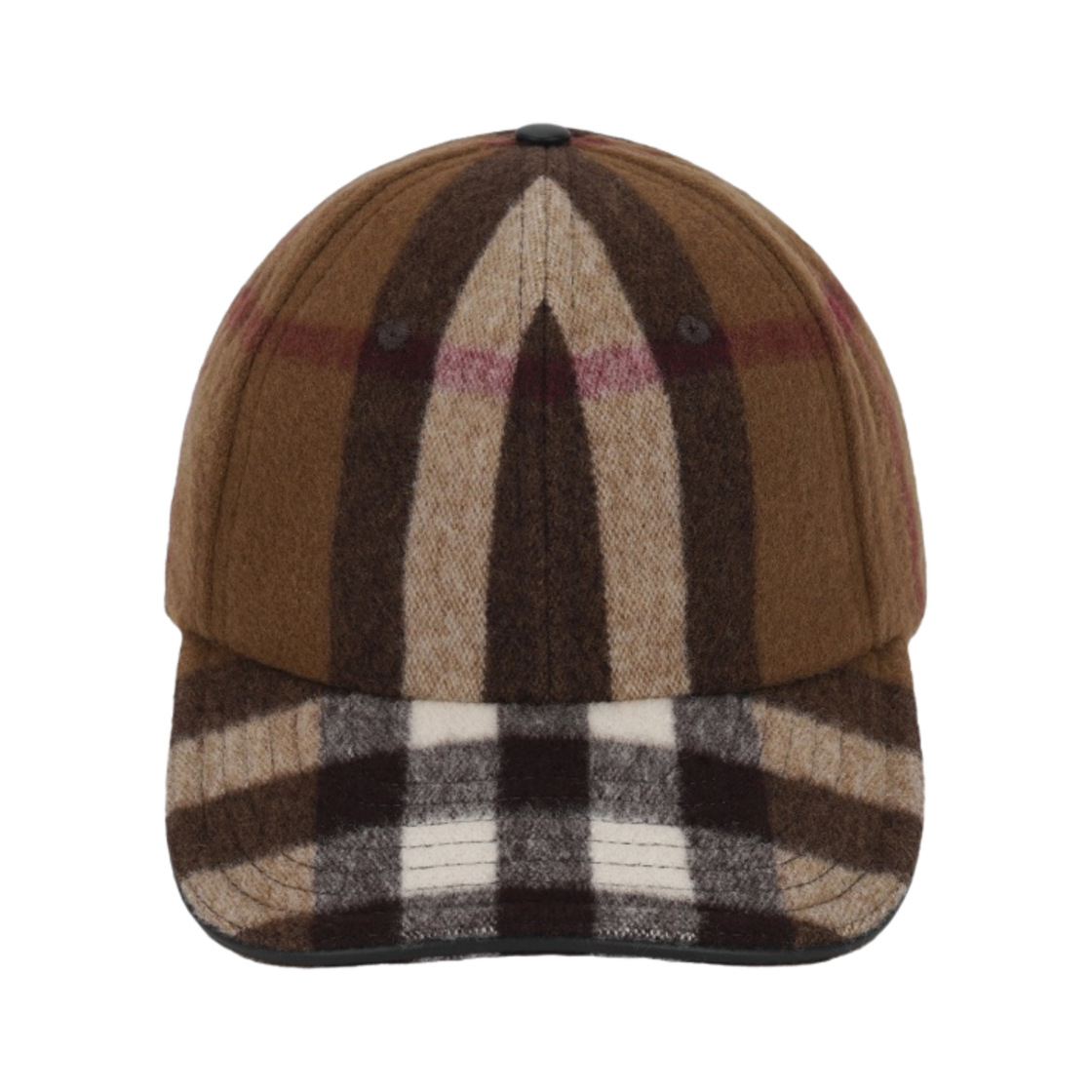 (W) 버버리 이그재저레이트 체크 울 베이스볼 캡 버치 브라운