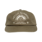 Hello Sunrise Washed HS Arch Logo 6Panel Cap Khaki