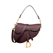 Dior Saddle Bag Strap Amaranth Grained Calfskin