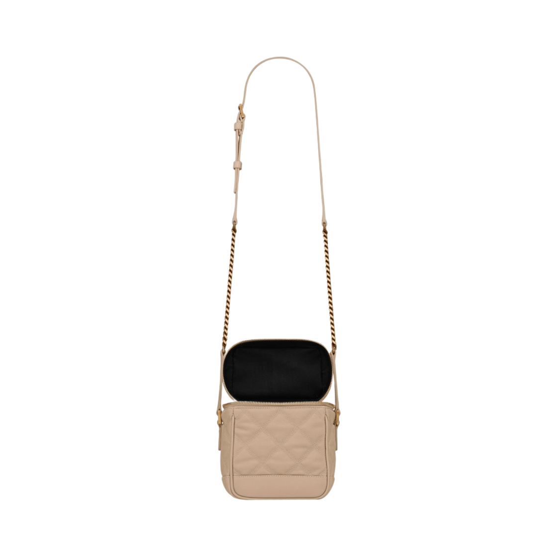 생로랑 그랑 드 뿌드르 엠보스 퀼티드 레더 베니티백 다크 베이지(Saint Laurent Vanity Bag in Quilted Grain de Poudre Embossed Leather Dark Beige) - 5