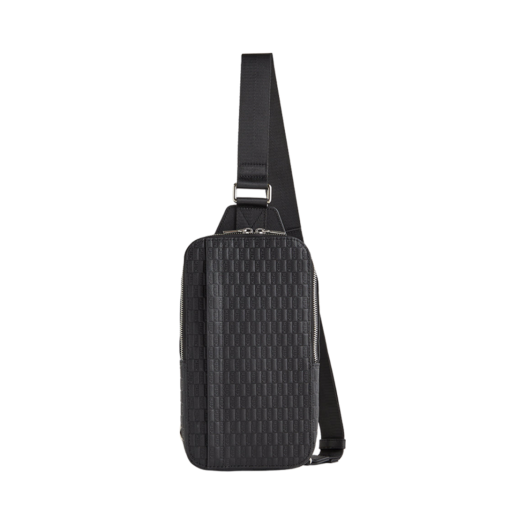 KHM040127-001 Kith Monogram Leather Stagg Crossbody Black