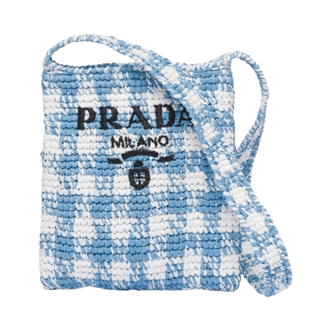 1BC184-2A2T-F0076 Prada Crochet Bag Light Blue