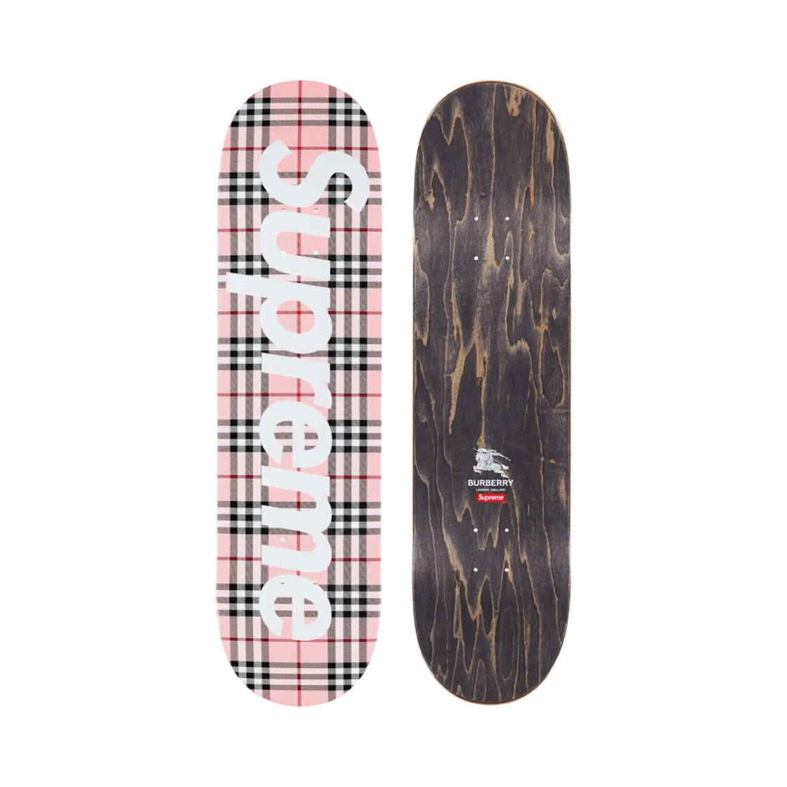 슈프림 x 버버리 스케이트보드 덱 핑크 - 22SS(Supreme x Burberry Skateboard Deck Pink - 22SS)