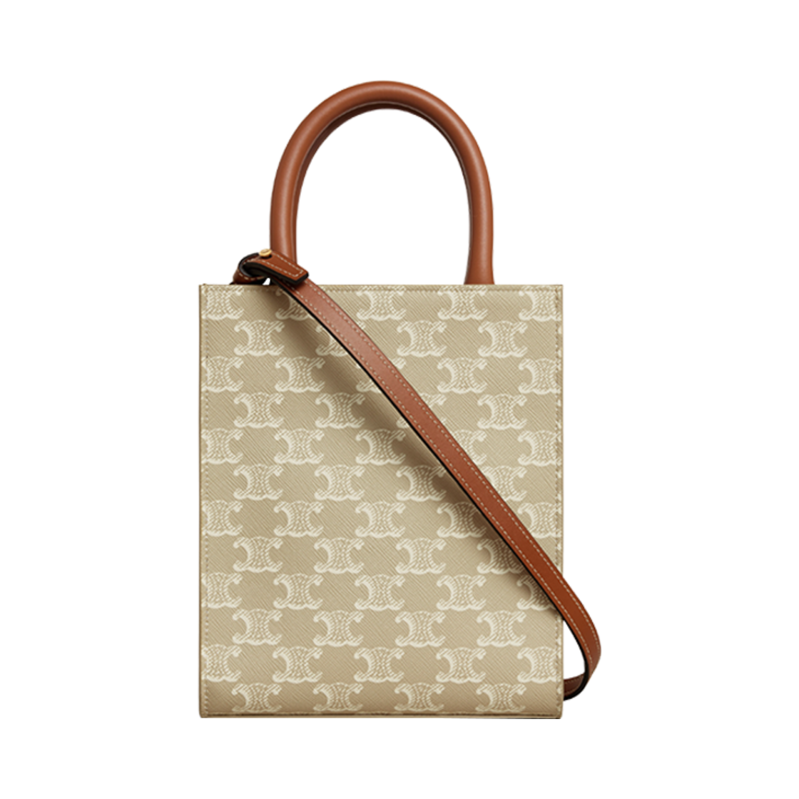 셀린느 미니 버티컬 카바스 트리옹프 캔버스 카프스킨 그레지(Celine Mini Vertical Cabas in Triomphe Canvas Calfskin Grege) - 3