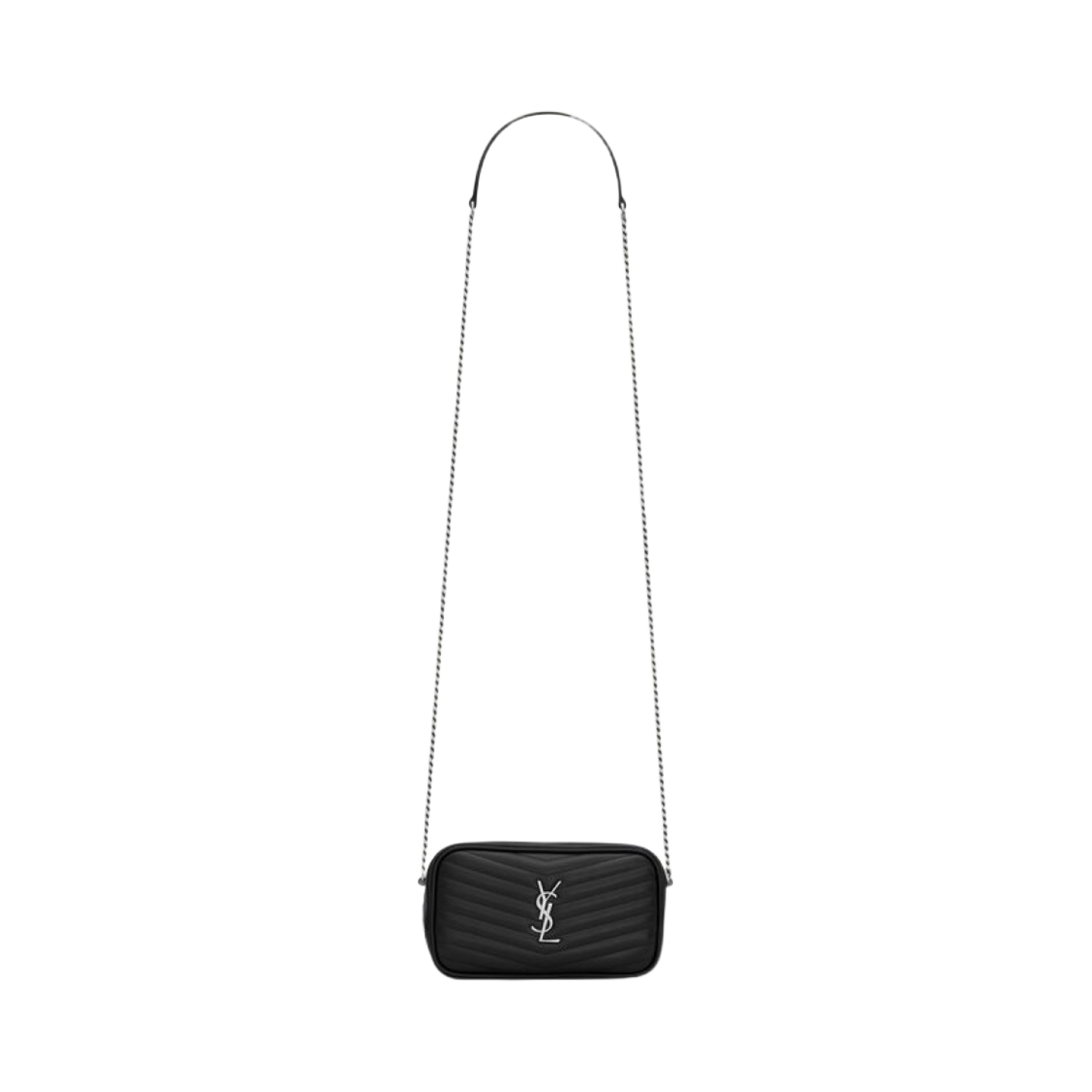 748849-DV702-1000 Saint Laurent Mini Lou in Quilted Leather Silver Black