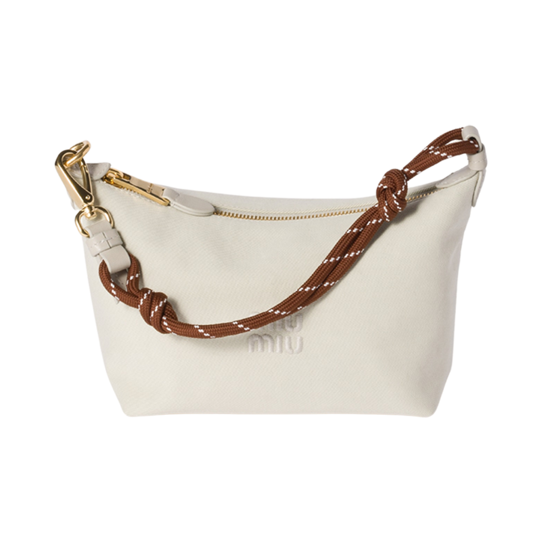 5NE841-2IA7-F0C42 Miu Miu Gabardine Pouch Plaster White Chalk White