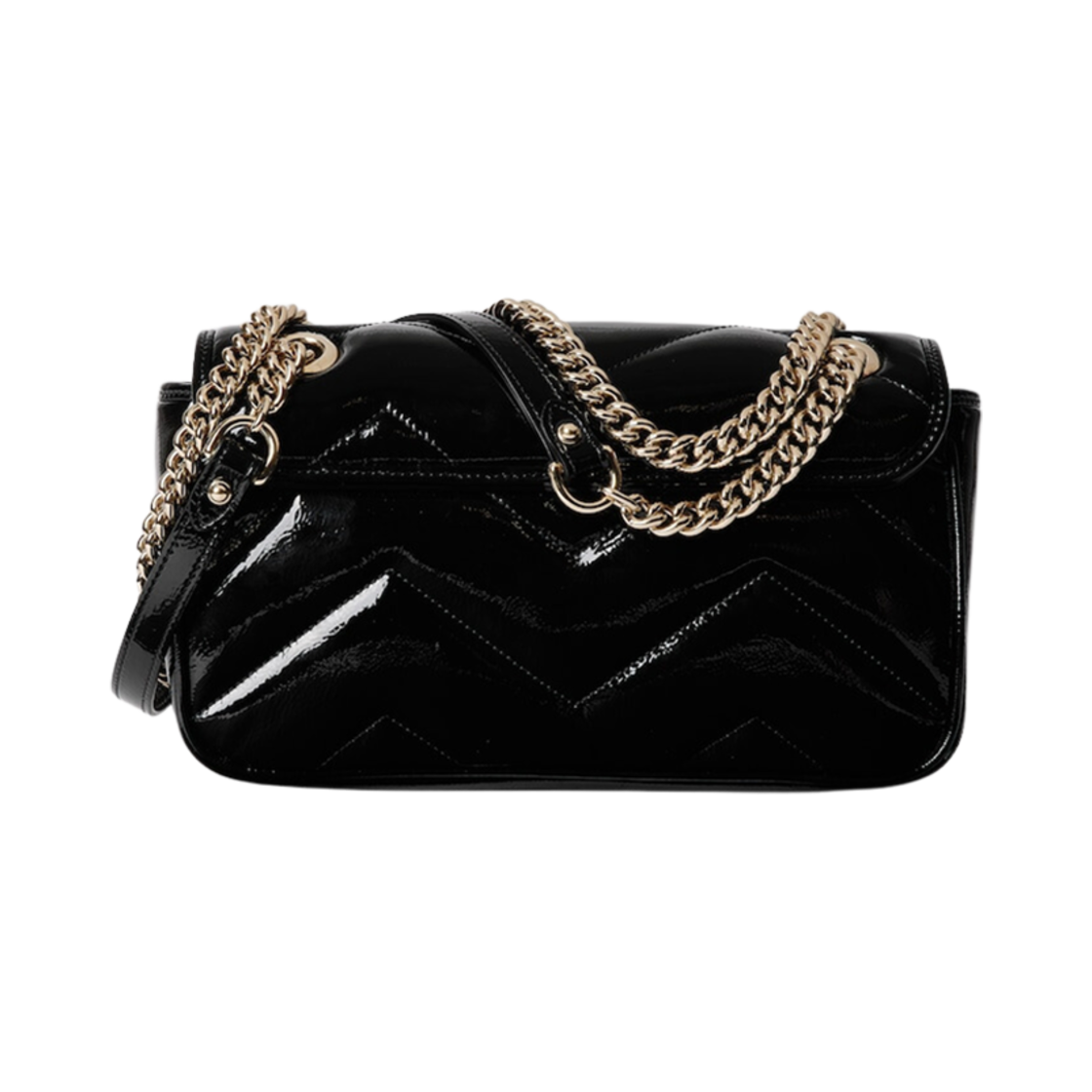 구찌 GG 마몽 스몰 숄더백 페이턴트 레더 블랙(Gucci GG Marmont Small Shoulder Bag Patent Leather Black) - 2
