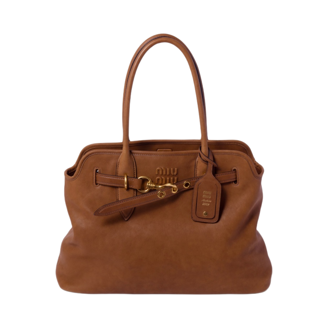 5BG291-2BBL-F0316 Miu Miu Aventure Nappa Leather Bag Oak