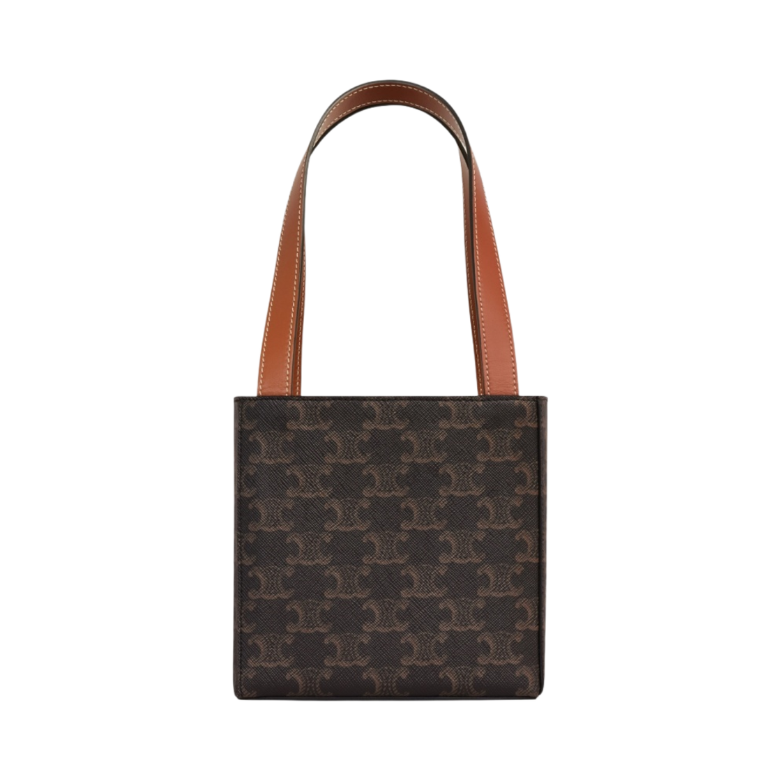 셀린느 트리옹프 캔버스 & 카프스킨 큐브백 레더 트리옹프 탄(Celine Cube Bag Cuir Triomphe in Triomphe Canvas and Calfskin Tan) - 3