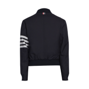 Thom Browne Plain Weave Suiting 4-Bar Knit Blouson Jacket Navy