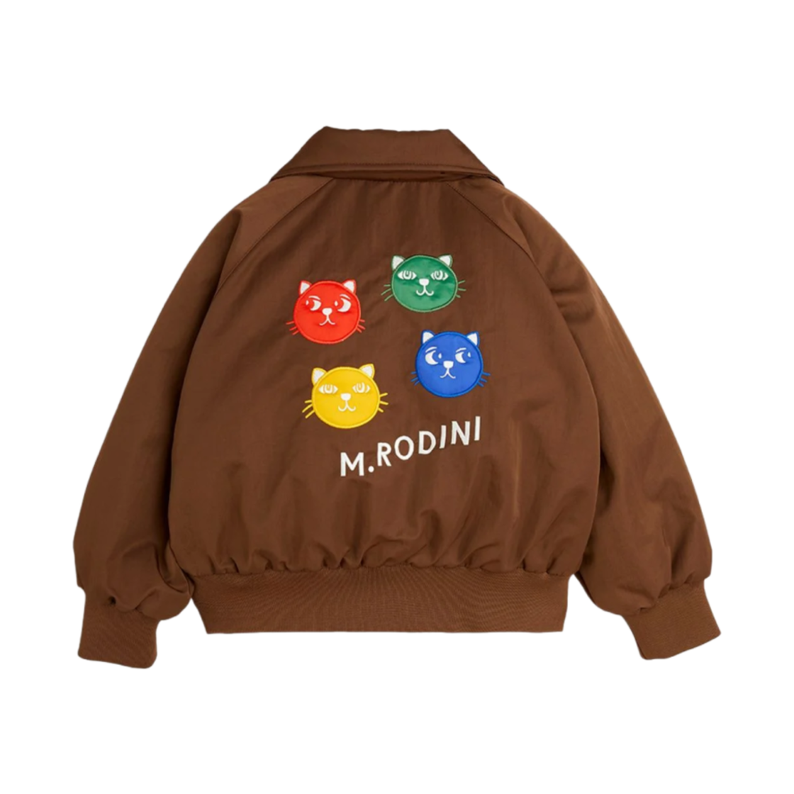 (키즈) 미니 로디니 쿨 캣츠 베이스볼 자켓 브라운((Kids) Mini Rodini Cool Cats Baseball Jacket Brown) - 2