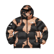 Supreme x The North Face Bleached Denim Print Nuptse Jacket Black - 21FW