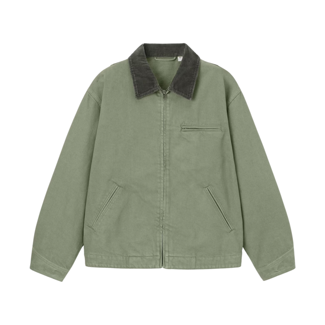 353085-57 GU Washed Cotton Work Jacket Olive - JP