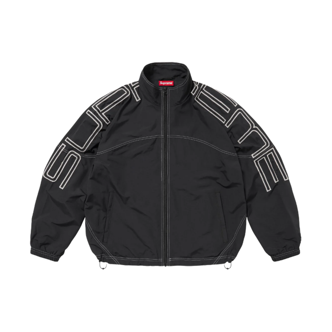 슈프림 스펠아웃 자수 트랙 자켓 블랙 - 25SS(Supreme Spellout Embroidered Track Jacket Black - 25SS)