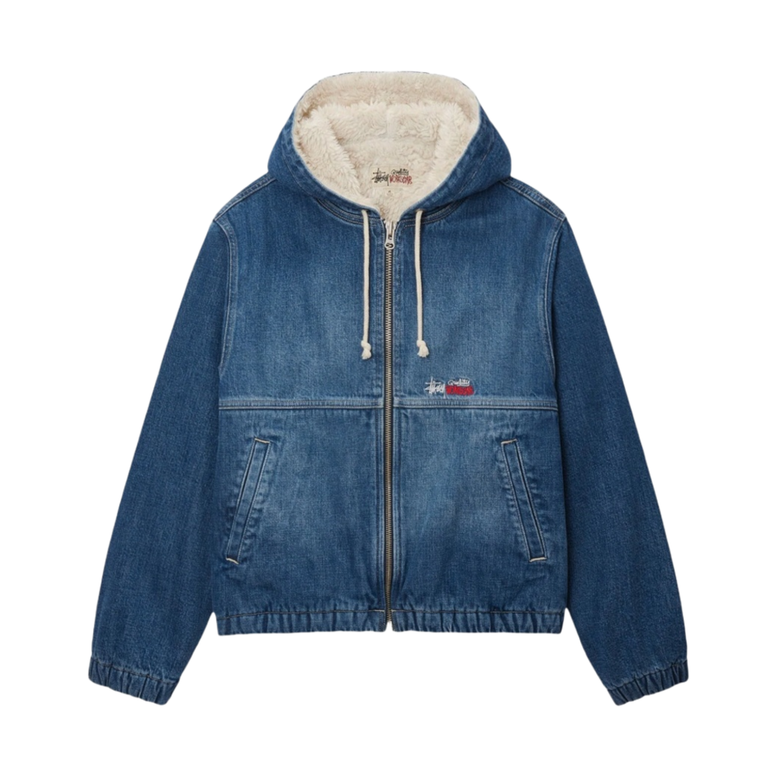 스투시 데님 쉐르파 워크 자켓 워시드 블루(Stussy Denim Sherpa Work Jacket Washed Blue)