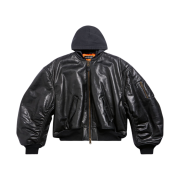 Balenciaga DIY Metal Outline Hooded Bomber in Black