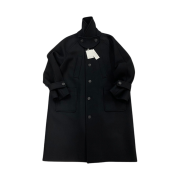 Undermycar Legion.02 Balmacaan Oversized Wool Coat Black