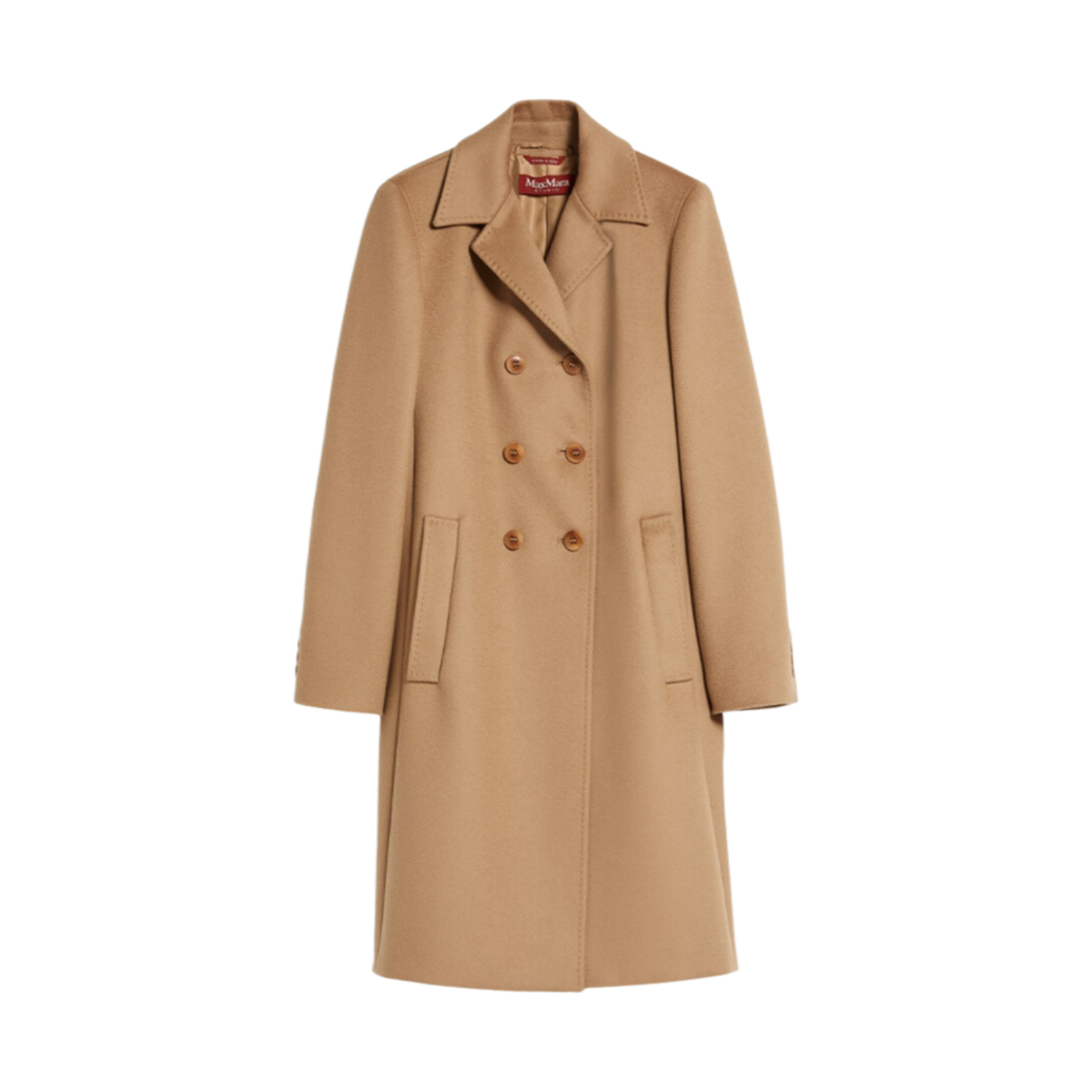 (W) 막스마라 스튜디오 파이티 더블 브레스티드 울 코트 카멜((W) Max Mara Studio Faiti Double Breasted Wool Coat Camel) - 1