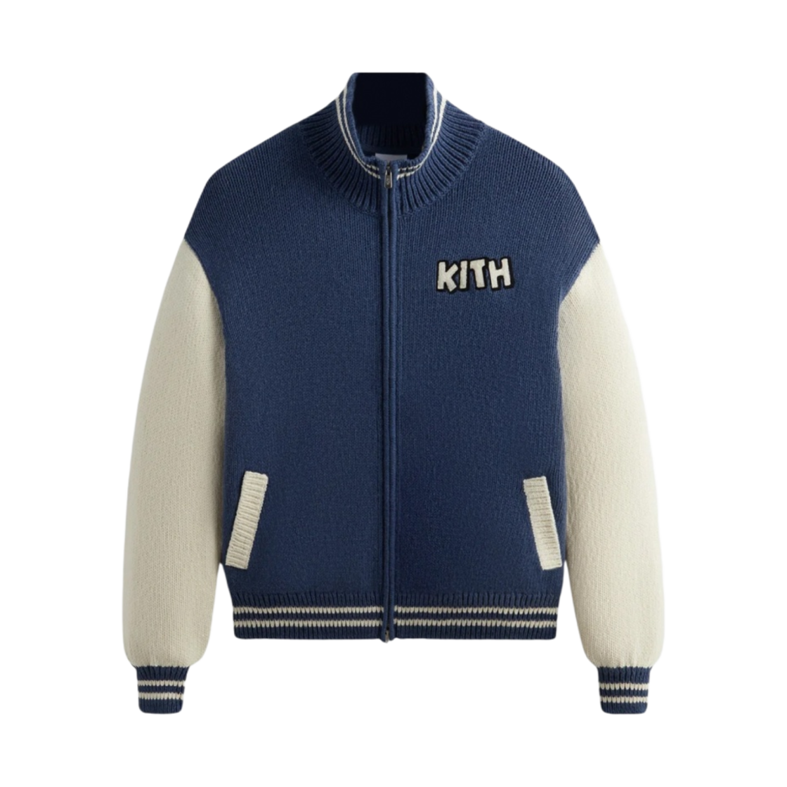KHM031711-421 Kith x Disney for Mickey & Friends Wyona Full Zip Sweater Heather Indigo