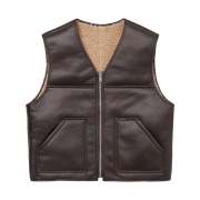 Supreme Reversible Faux Shearling Vest Brown - 24FW